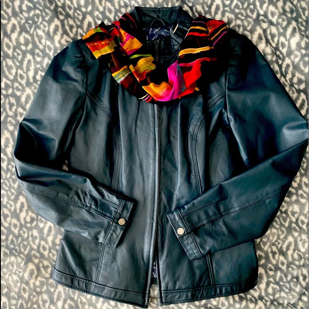 Bradley Bayou Teal Leather Jacket - Picture 3 of 9